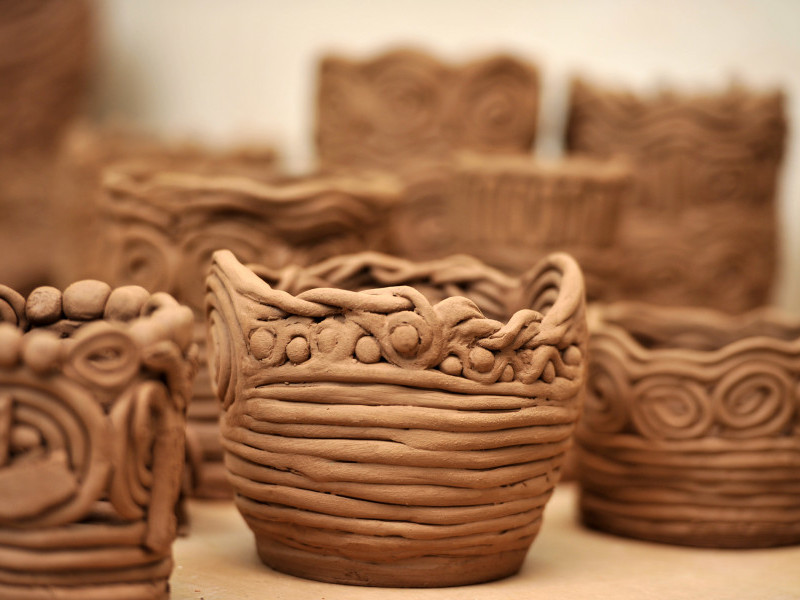 Ceramic Work with Clay Ropes