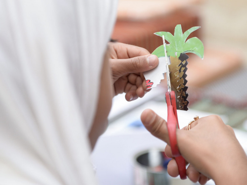 Designing a Book of Plants Using Recycled Paper Workshop for Children and Families With artist Taqwa Al Naqbi