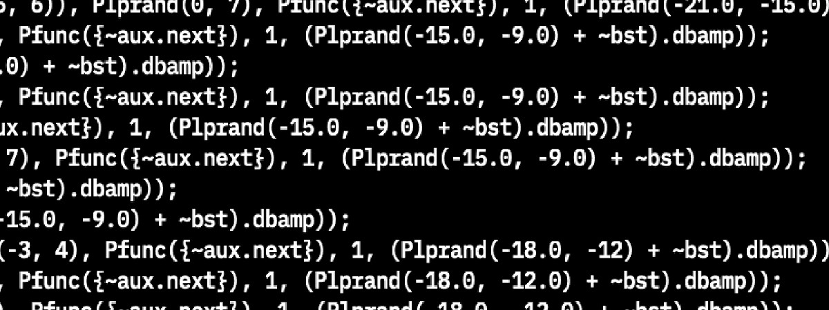 Patterns in SuperCollider with SuperClean