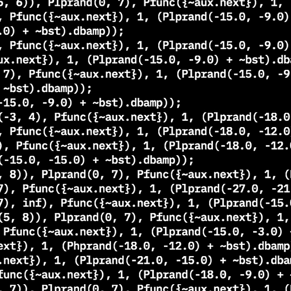 Patterns in SuperCollider with SuperClean