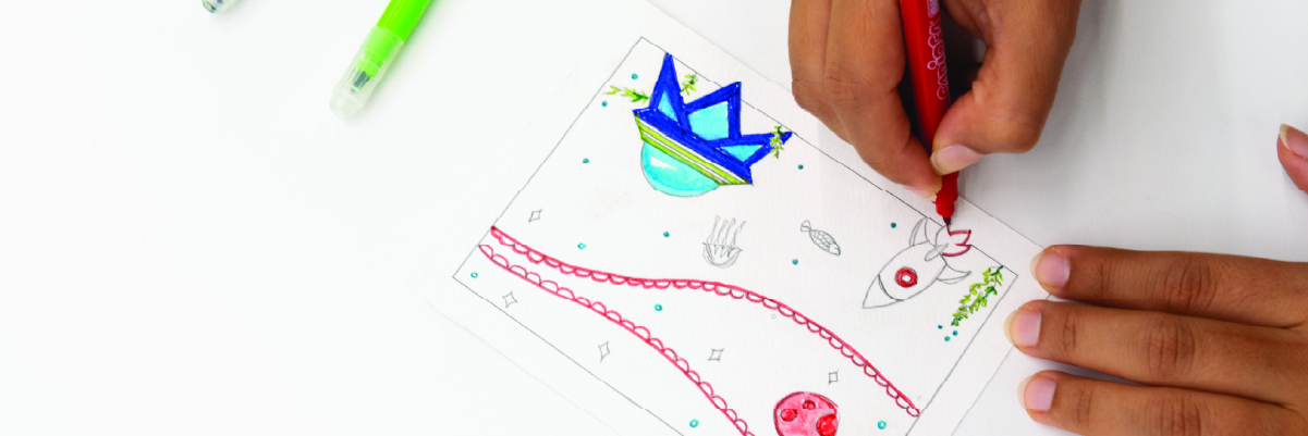 Depict The Flying Saucer in Watercolours