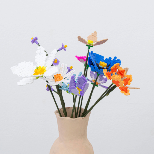 Construct Flowers from Perler Beads 